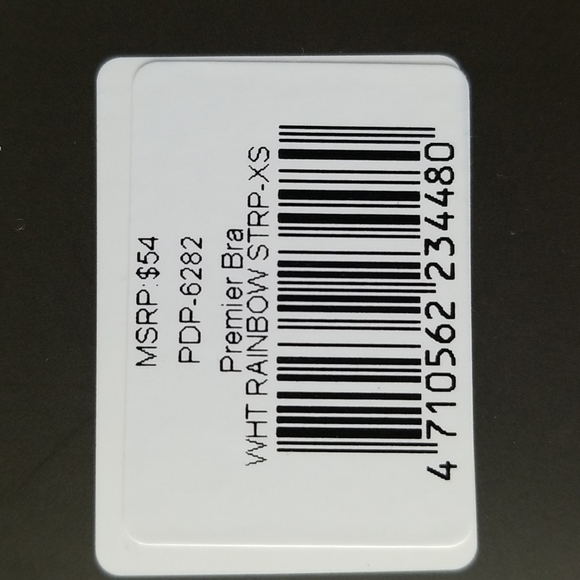 Glyder Premier Bra In White Rainbow Stripe NWT - Picture 7 of 7